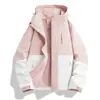 Estilo camello exterior funcional cortavientos mujer tres en uno a prueba de viento impermeable senderismo montañismo chaqueta abrigo hombre estampado