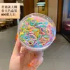 Ligas desechables para niños en caja, ligas de goma de color negro, ligas de goma de color gelatina, cuerda para el cabello, pequeña cubierta de cuero, cuerda para el cabello, joyería al por mayor