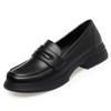 Sapatos femininos da moda com boca rasa e fundo macio, confortáveis, pretos, clássicos, para todos os gostos, pequenos, de couro, para mães, trabalho e deslocamento, sapatos de camada única