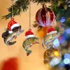 Decoración Navideña Transfronteriza Nuevo Estilo Tiburón Regalo Colgante Plano Acrílico Árbol de Navidad del Hogar Colgante de Carrillón de Viento