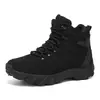 Botas de Combate de Cano Alto Masculinas para Exterior, Novo Estilo para Todas as Estações, Sola Grossa, Antiderrapante, Resistente ao Desgaste, Zíper Lateral, Respirável, Montanhismo, Caminhada, Sapatos Masculinos