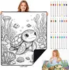Manta de Grafite Transfronteiriça Manta de Flanela Manta de Grafite DIY Feita à Mão Manta para Colorir Halloween Atividade para Pais e Filhos Manta