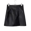 Minifalda Negra con Abertura Falda Midi Mujer Otoño Nuevo Ajustada Cintura Alta Bodycon Adelgazante Falda de Paso Cuero PU Falda Corta