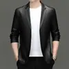 Conjunto de jaqueta de couro masculina, nova jaqueta casual de PU masculina para primavera e outono, terno fino moderno para negócios, moderno e versátil