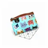 Cartera Infantil Gatito de Dibujos Animados Color Caramelo Monedero para Mujer Estudiante Billetera Pequeña Tarjetero Cuadrado Arco