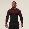 Onyx/x5 Esportes Americanos Fitness Masculino Manga Longa Casual Respirável Justo Manga Longa Casual Corrida Tubarão
