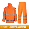 Conjunto de Impermeable Reflectante de Dos Piezas y Pantalón de Lluvia al por Mayor para Vigilancia de Tráfico, Saneamiento, Ciclismo y Protección Laboral, Transpirable y a Prueba de Tormentas