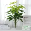 Viajero de hoja plátano palma Areca hoja de tortuga plástico planta verde pequeña con hierba manojo único flor artificial planta en maceta decoración paisajismo