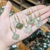 Colgante de Buda de Jade Hetian Natural de Xinjiang, Collar de Candado de Paz Ruyi, Placa Wushi, Hebilla de Paz de Jade Loto