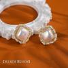 Pendientes de lujo ligeros de moda con perla y circonita S925 de plata esterlina con aguja de alta textura, elegantes y elegantes, pendientes de amor para mujer