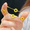 Nova Loja de Ouro Jinqi com Flores Ricas Flash Moeda de Ouro Alta Pulseira Coringa para Presente de Namorada