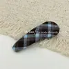 Pinza geométrica para el pelo de tela a cuadros simple estilo coreano, pinza de cuadros vintage elegante para flequillo, pinza BB lateral, pasador de moda