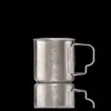 Caneca Taic de Titânio Puro com Tampa Xícara de Café Luxo Acessível para Casa Copo de Água para Casal Dobrável Criativo Escritório