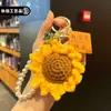 Día del Maestro Hilo Crochet Hecho a Mano Girasol Llavero Colgante para Bolsa Bendición Pequeño Regalo para Maestros
