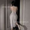 Lencería Sexy, Vestido Femenino sin Espalda Ligeramente Transparente con Tirantes, Cheongsam con Abertura, Tentador Conjunto de Pijama Pasión para No Quitar