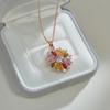 Flor Cor Tesouro Zircônio Colar Europa e América Hot-selling colorido AAA Zircon Pingente Clavícula Cadeia Cross-border High-grade Pingente Colar