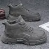 Zapatos de otoño para hombre, nuevas botas Martin, zapatos de trabajo de caña alta, antideslizantes, de suela gruesa y a la moda para todo tipo de combinaciones, botas cortas para hombre, zapatos de protección laboral
