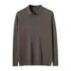 Baicai Rong Colección Otoño/Invierno 2026: Suéter de Punto 100% Cachemira para Hombre con Cuello de Gaviota, Mangas Largas y Corte Relajado
