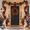 Corona de Adviento de Cinta de Terciopelo Cruzada Lazo Regalo Hogar Árbol de Navidad Chimenea Válvula Decoración Adornos
