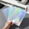 Álbum de Tarjetas Láser Transparente Cuidadosamente Seleccionado Páginas Interiores de PP A6A7 Seis Agujeros Álbum de Fotos de Hojas Sueltas Núcleo Interior Bolsillo para Tarjetas de Almacenamiento de Fotos de Postales