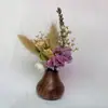 Adornos de Flores Secas, Pequeños Recipientes para Flores de Madera de Nogal Negro, Difusores, Set Natural de Flores Secas, Artefacto Sanador para Escritorio de Oficina