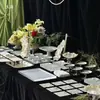 Estante para Cubiertos Plateado y Negro, Soporte de Exhibición para Postres, Mesa de Postres, Soporte de Exhibición Texturizado Estilo Dinero Antiguo de Metal, Plato para Frutas