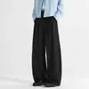 Calça masculina Lyocell estilo old money, calça de outono com bom caimento, nova calça casual, calça larga com corte curvo estilo americano para primavera e outono