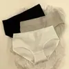 Ropa Interior de Algodón Puro para Mujer Estilo Japonés Color Sólido Entrepierna de Algodón Puro Cintura Media Simple Sin Costuras Transpirable Triángulo de Cadera para Chicas Estudiantes