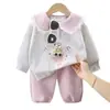 Conjunto de sudadera para niña, colección primavera/otoño, nuevo estilo 2026, atuendo de primavera moderno y a la moda para niñas pequeñas, conjunto casual de dos piezas
