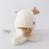 Gorro para Niños Estilo Coreano Niño y Niña Sombrero de Felpa Otoño e Invierno Caliente para Bebé Protección para los Oídos Gorro de Lana Tejido Lindo