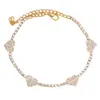 Popular moda simples temperamento feminino tornozeleira de coração de pêssego strass luz luxo alta qualidade amor ornamentos para os pés