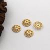 Soporte de flores hueco de cobre puro de 8 mm, cuentas para sombreros de flores, horquillas, accesorios para el cabello, material de joyería nupcial, accesorios, pulsera espaciadora