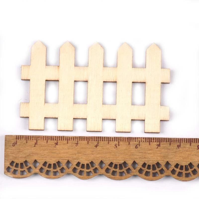 10-20Pcs-Fence-Shape-Wood-Slic