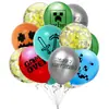 Decoração para Festa de Jogo Pixel Jogador Minerador Balão com Lantejoulas Douradas Combinação Tema de Jogo Festa de Aniversário