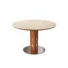Conjunto de Mesa de Jantar e Cadeiras Estilo Medieval em Ardósia para Apartamentos Pequenos, Novo Modelo 2026, Mesa de Jantar Redonda em Madeira Maciça Freixo Branco
