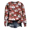 Popular Sudadera Nueva de Otoño e Invierno Transfronteriza Europea y Americana Estampada en 3D para Mujer Navideña Callejera de Moda con Cuello Redondo y Hombro Derecho