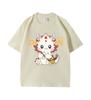 Camiseta Feminina de Manga Curta com Ombreira Verão 2024 Explosões do Little Red Book Novo Top Slim Fit Senso de Design Tendência