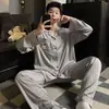 Pijama para Hombre Primavera y Otoño Seda de Hielo Manga Larga 2026 Nuevo Dibujos Animados Elegante Juvenil Seda Otoño Conjunto de Ropa para el Hogar