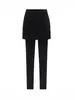 Pantalones de falda fina de dos piezas falsos para mujer Otoño e Invierno 2026 Ajuste ceñido Cintura alta Ceñidos a la cadera Tallas grandes Pantalones cálidos
