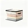 Caja de almacenamiento de ropa transparente visible para armario del hogar, plegable y engrosada, para organizar ropa y edredones, al por mayor