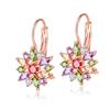 Aretes de Girasol de Diamantes Completos Transfronterizos Aretes de Cobre con Circonitas Joyería de Alta Gama de Diamantes Brillantes Versátiles Europeos y Americanos para Mujer Venta al por Mayor