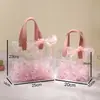 Bolsa Tote Transparente de PVC Margarida Pequena para Lembrancinhas, Doces, Lembrancinhas de Casamento, Bolsa de Embalagem para Presente de Bolo da Lua de Meio Outono, Armazenamento