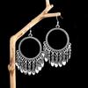 Pendientes Retro de Plata Tailandesa Yinpin Humano Plata S925 Pendientes Hechos a Mano Pendientes Largos Exagerados para Mujer Antiguo Angustiado