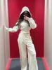 Chamarra Sudadera Corta Azul Marino Ceñida a la Cintura para Mujer Principios de Otoño Estilo Coreano Ajuste Delgado con Capucha y Cremallera Nuevo Estilo Principios de Otoño