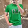 [Sensación fresca] 2025 algodón mercerizado verano camiseta de manga corta para hombre cuello redondo delgada manga media camiseta chaqueta para niños