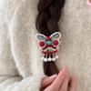 Horquilla lateral con borla de perlas para danza del león de la marea nacional de Año Nuevo, accesorios Hanfu de Año Nuevo, horquilla lateral delicada y dulce de alta belleza para mujer