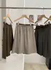 KEKEZOON Falda plisada de lana con cinturón para mujer, invierno, cintura alta, adelgazante, versátil, línea A, midi, moderna 9275