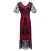 Nuevo Vestido de Noche de Fiesta Gatsby Retro Europeo y Americano con Lentejuelas, Cuello en V y Borlas, 1920s Amazon