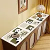 Alfombrilla para Mesa de Aparador de Cuero Beige, Gabinete de TV, Gabinete de Entrada, Alfombrilla para Encimera de Zapatero, Impermeable Sin Lavado, Resistente al Aceite, Resistente a la Suciedad
