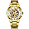 Relógio Masculino de Aço com Dragão Dourado em Relevo Diamante Calendário Luminoso Quartzo Não Mecânico Venda Quente Fabricante